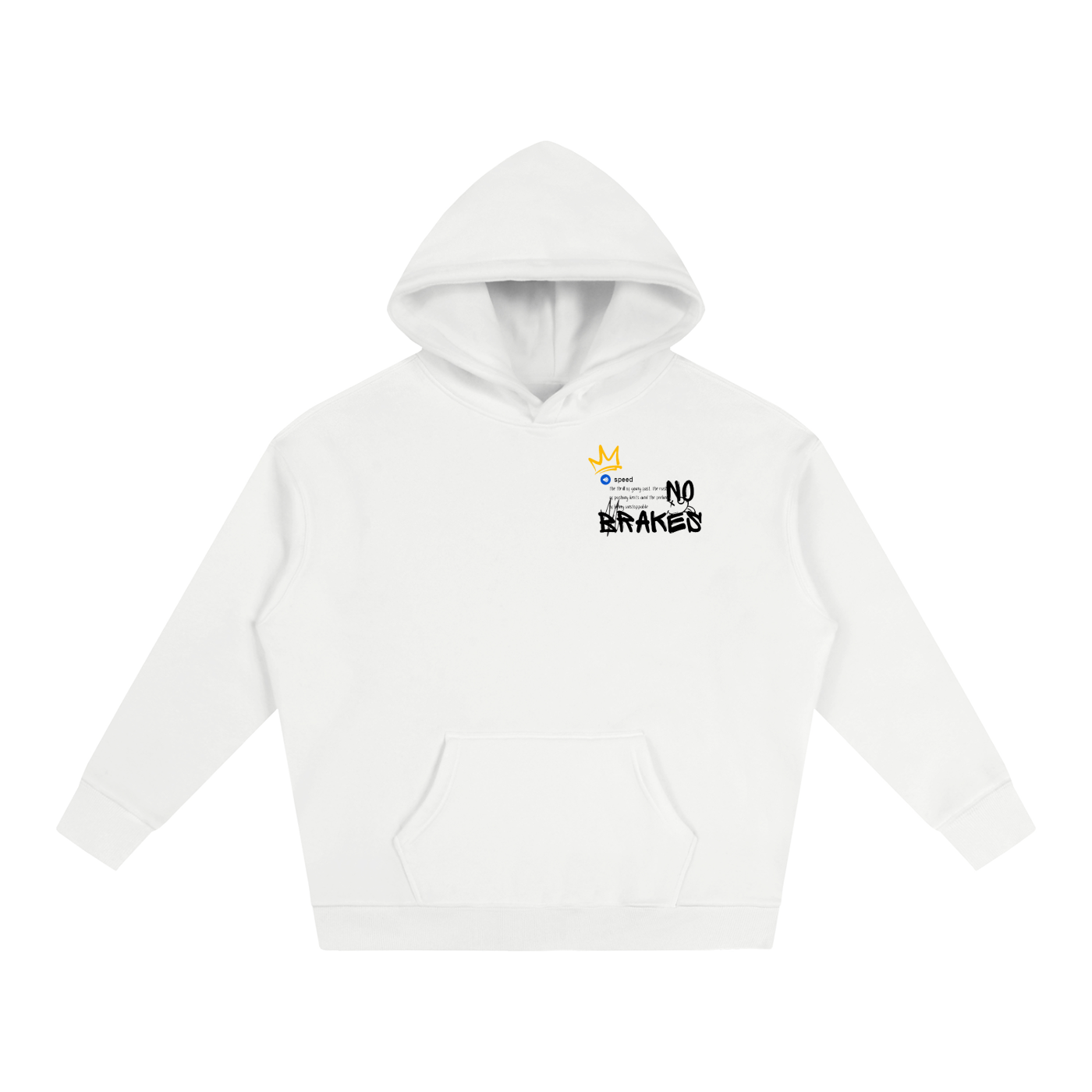 NO BRAKES | White oversized hoodie